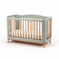 Wooden convertible crib in gray and natural finish size 120 x 60 x 90cm