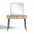 Wooden vanity table with mirror and three drawers for bedroom use 80 x 40 x 75cm