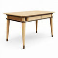 Wooden desk with two drawers and metal accents 120 x 60 x 75cm