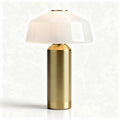 Brass table lamp with glass shade and modern design 25 x 25 x 40cm