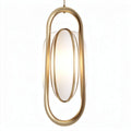 Gold metal pendant light with glass shade for modern home decor 30 x 15 x 80cm