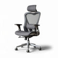 Ergonomic mesh office chair with adjustable headrest in gray 60 x 60 x 120cm
