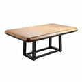 Rectangular extendable dining table in natural wood finish 180 x 90 x 75cm